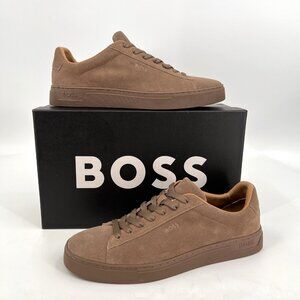 Boss Rhys Tenn Sneakers Brown Size 11 Suede Lace Up Low Top Leather Upper